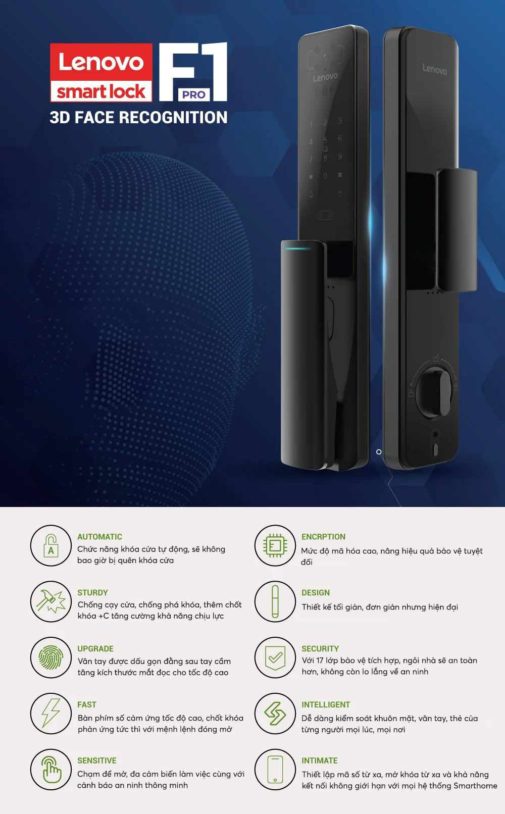 khóa cửa vân tay Lenovo F1 Pro