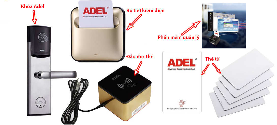 hệ thống khóa adel bao gồm