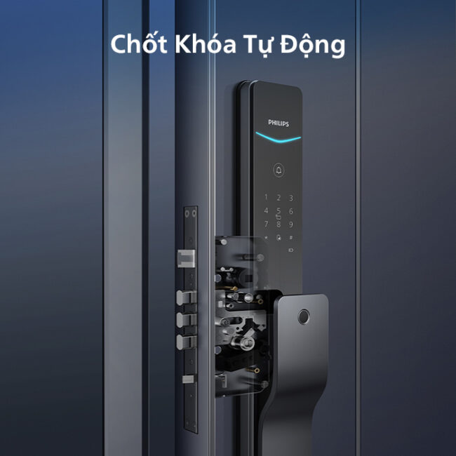 Bạn chỉ cần đóng cửa, tính năng chốt khoá tự động sẽ kích hoạt khi cửa được đóng mà không cần tác động thêm bất cứ phương thức đóng cửa nào.