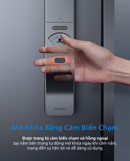 Philips DDL801-5HBS được thiết kế với 3 cách mở cửa từ bên trong, mang đến sự linh hoạt trong các tình huống khác nhau