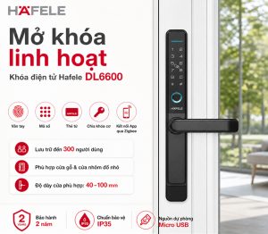 Khóa Điện Tử Cửa Nhôm Hafele DL6600 đa dạng phương thức mở khóa
